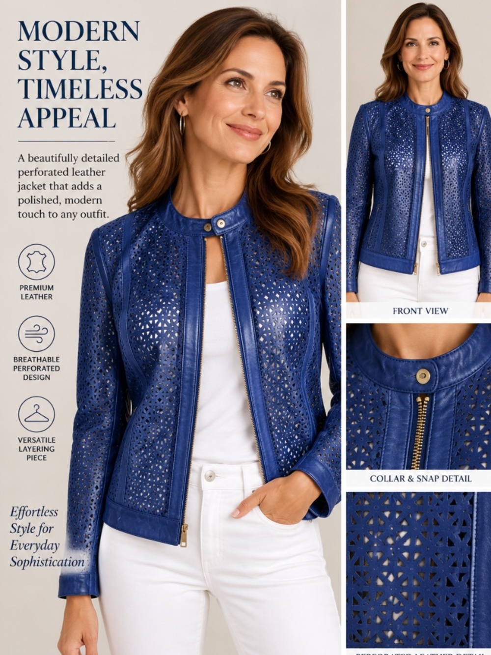 Gorgeous Cobalt Blue Escada Lamb Leather Jacket New w/o Tags